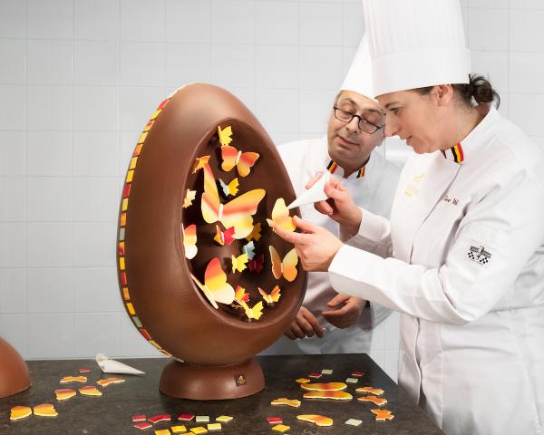 Executive chef chocolatier, Jean Apostolou and Ilse Wilmots’ Atelier Egg by Godiva