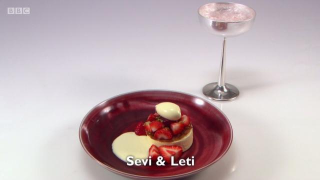 Tom Brown's strawberry and clotted cream dessert 'Sevi and Leti', Great British Menu 2017