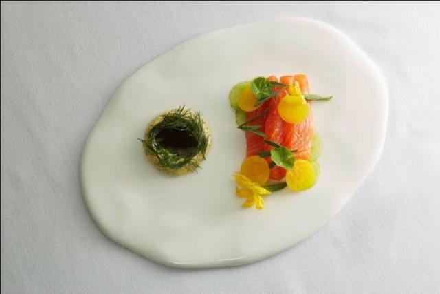 The Staff Canteen, Trout, salad cream, cucumber, radish , dill by chef James Carn-Pryor