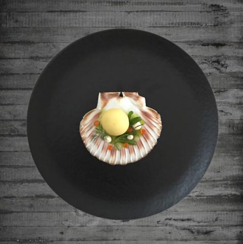 Smoked Haddock Pear, Parsley Juice by Sean Kelly, head chef at Station Road, The Lovat Loch Ness