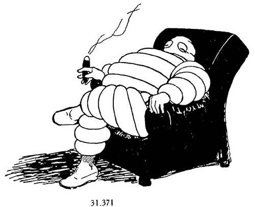 Bibendum - Michelin Guide mascot - smoking 