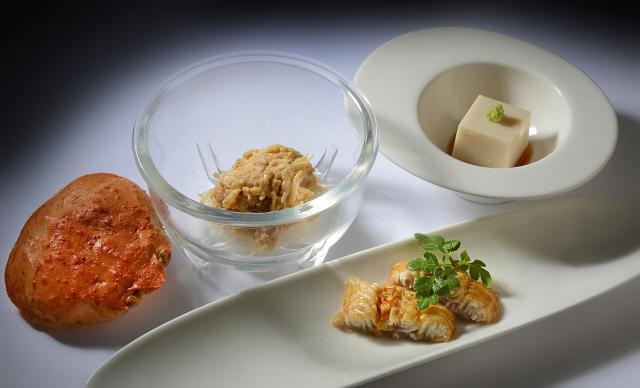Sesame Tofu Crab Sushi, steamed Eel