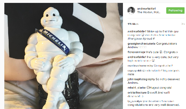 Andrew Fairlie - Gleneagles - Scotland - retaining Two Michelin Stars - Guide 2017