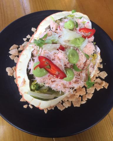 crab, avocado, pomelo and chilli