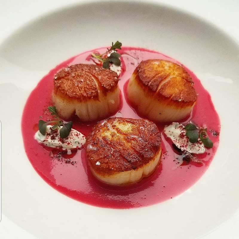3. Seared scallop, borscht, smoked sour cream and dill , chefs to follow on Instagram, food pics, social media, The Staff Canteen, Instagram Top Ten