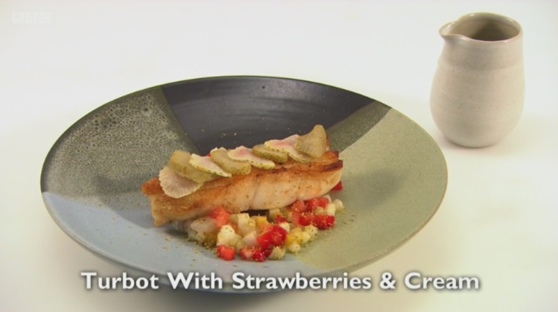 Turbot with Strawberries and Cream   my fish course recipe for Great British Menu 2017