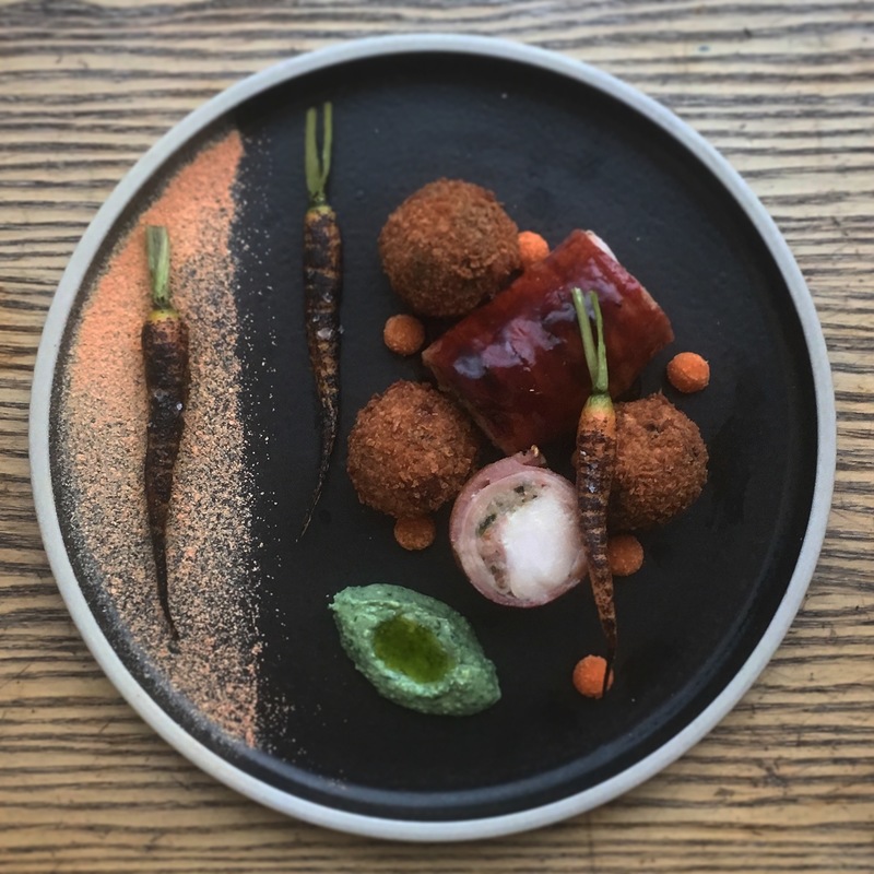 Rabbit, black pudding and carrots by chef Owen Morrice, chefs to follow on Instagram, food pics, social media, The Staff Canteen, Instagram Top Ten