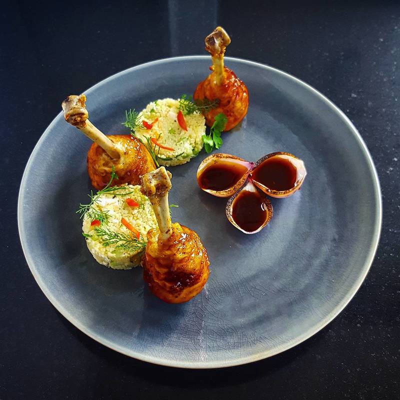 Chicken lollipops with couscous salad by chef John Hermans, chefs to follow on Instagram, food pics, The Staff Canteen