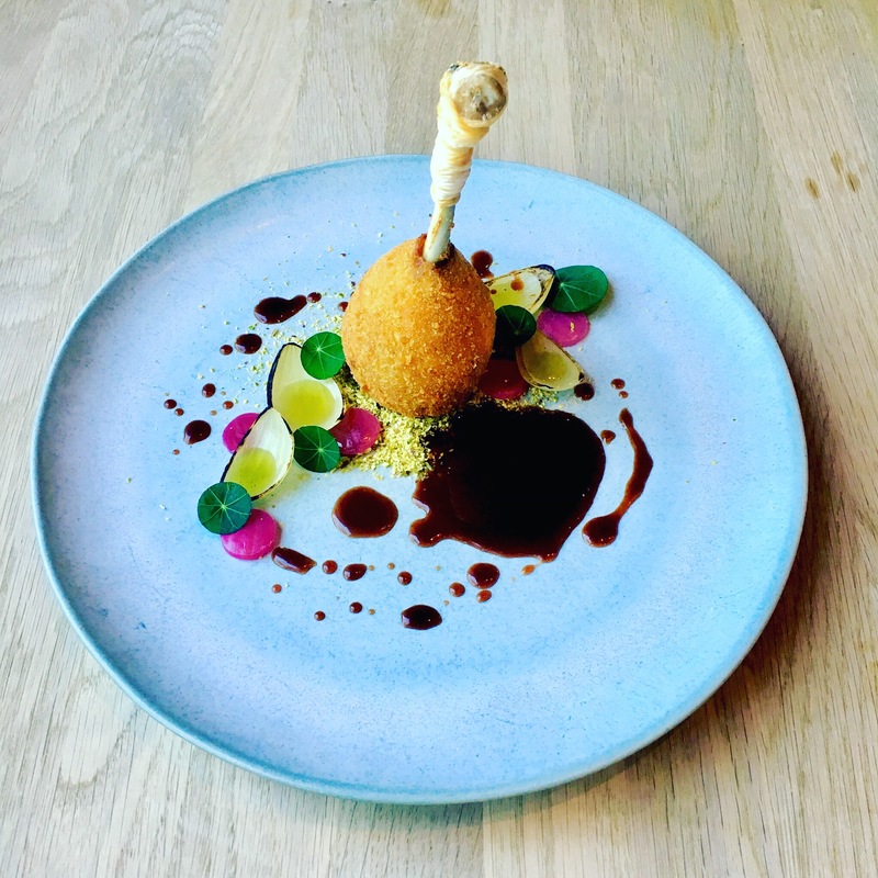 Canard a l'orange 2.0 - Duck confit, pickled onion, thyme oil, orange sauce by chef Laurens Jasperse, chefs to follow on Instagram, food pics, The Staff Canteen