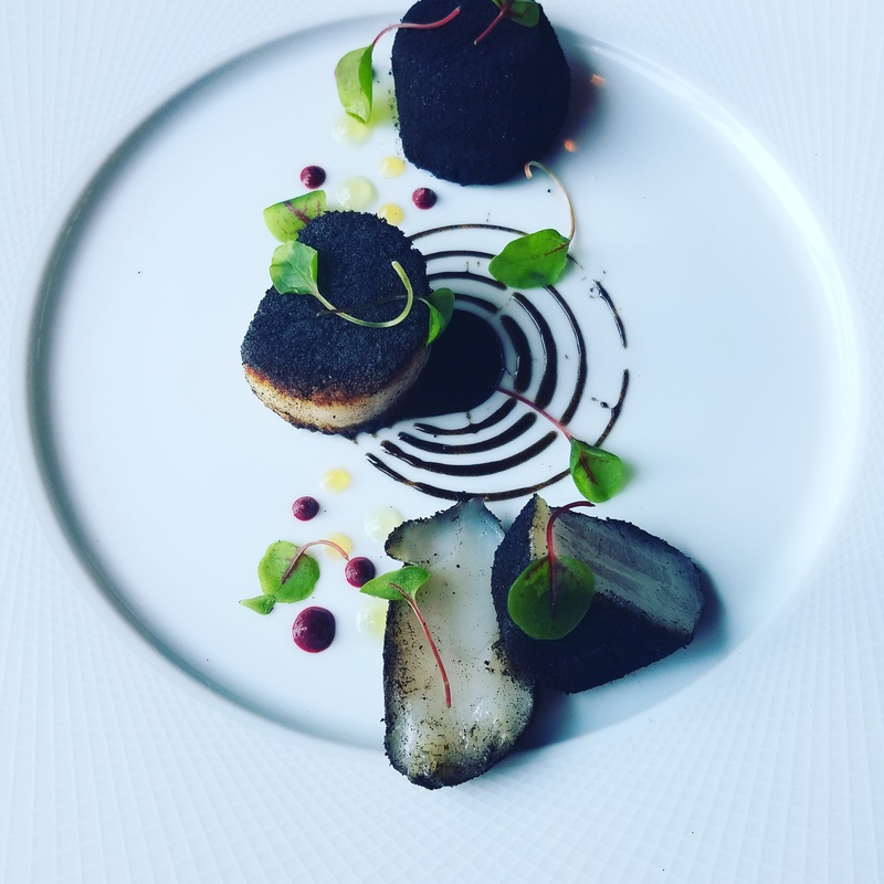 Ash cured scallops, pan seared ash crusted scallop, ash gastrique, orange gel, jalapeño gel, beetroot puree by chef Gio Silva, chefs to follow on Instagram, food pics, The Staff Canteen