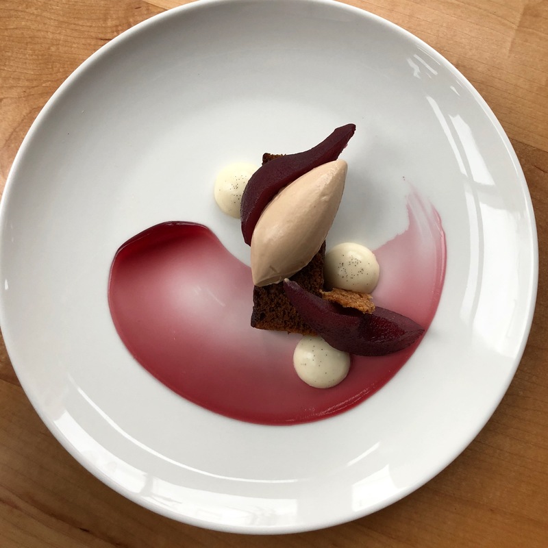 Pain d’epices, pecan, red wine poached pear, vanilla by chef Cori Osborne, chefs to follow on Instagram, food pics, social media, The Staff Canteen, Instagram Top Ten