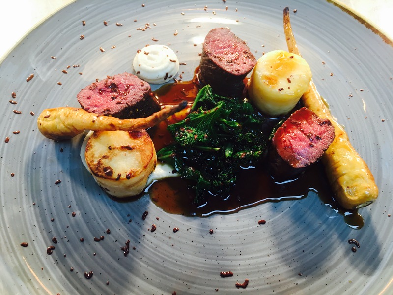Venison, celeriac, parsnip, kale, red wine and chocolate jus by chef Anthony Wright, food pics, top chefs on Instagram