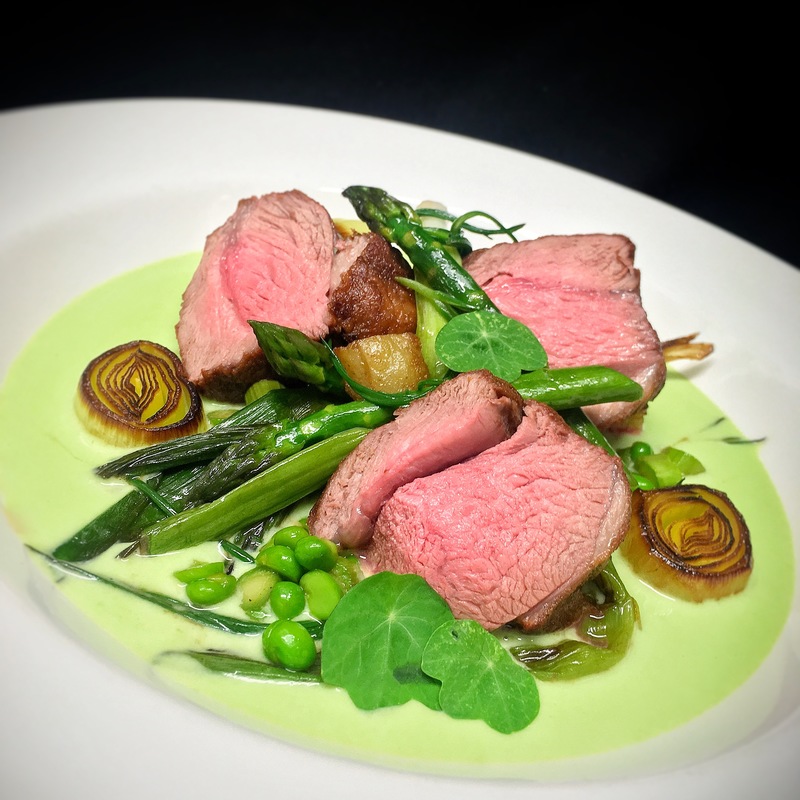 Lamb, Spring Vegetables, Leek and Potato Sauce by chef Gareth Jenkins