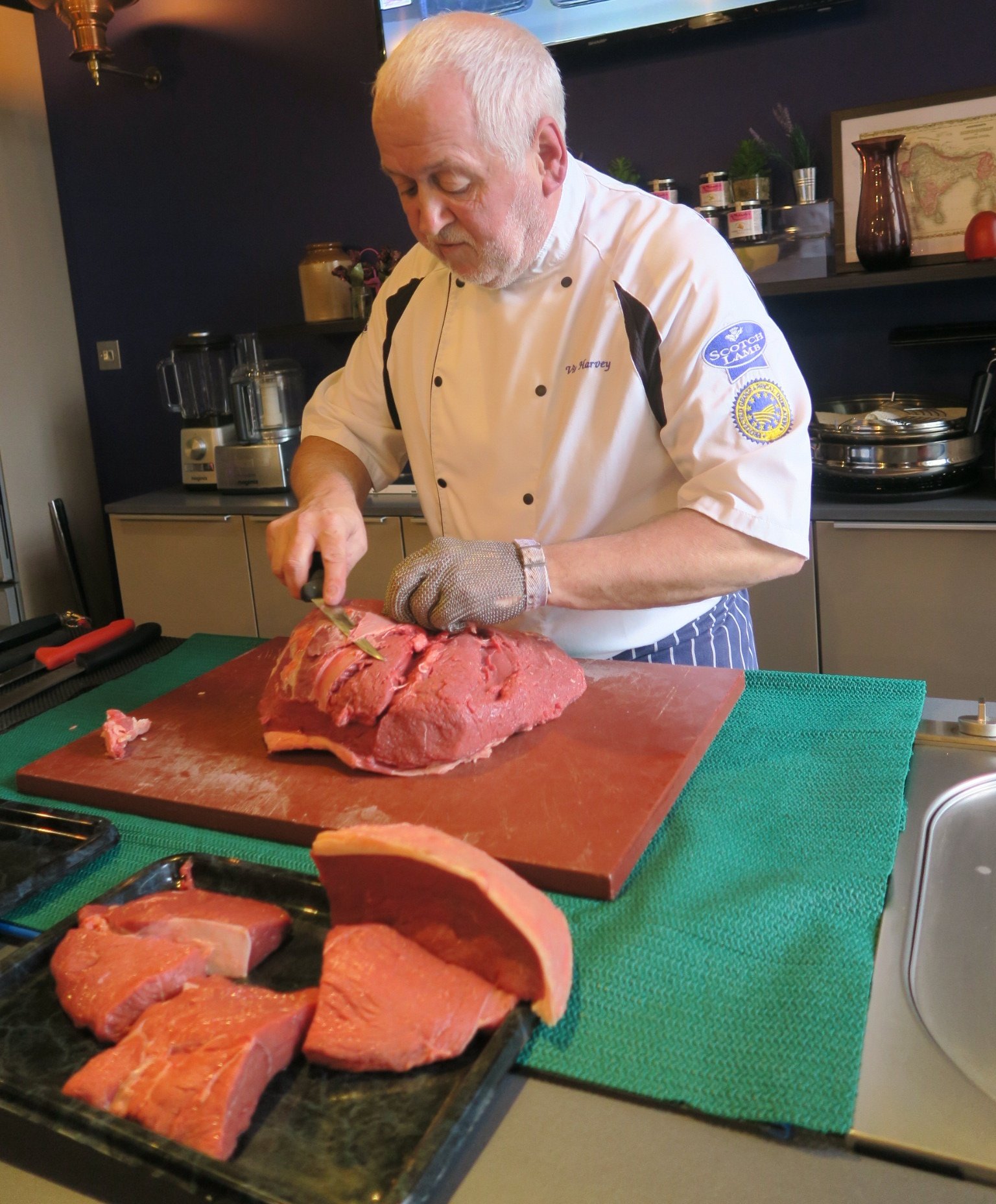 Viv Harvey butchery demo at the Quality Meat Scotland Networking Lunch
